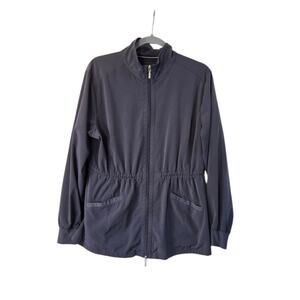 Beyond Scrubs Pewter Gray Full Zip Drawstring Pockets Scrub Jacket Women's Large